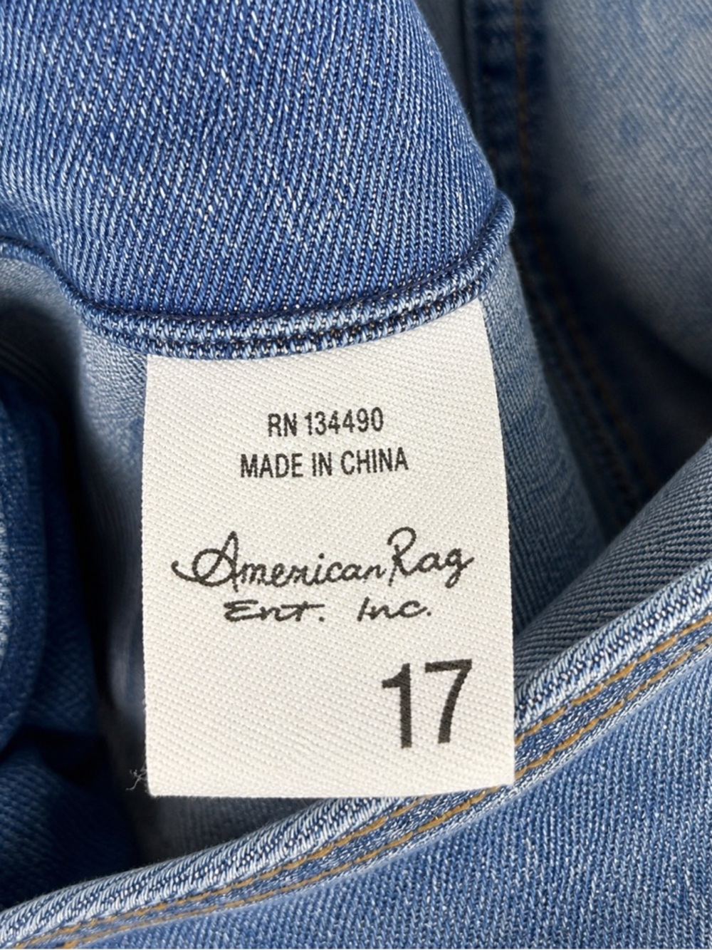 American Rag Denim Overalls Distressed Bib Jeans Size 17 (Juniors) - Picture 6 of 7